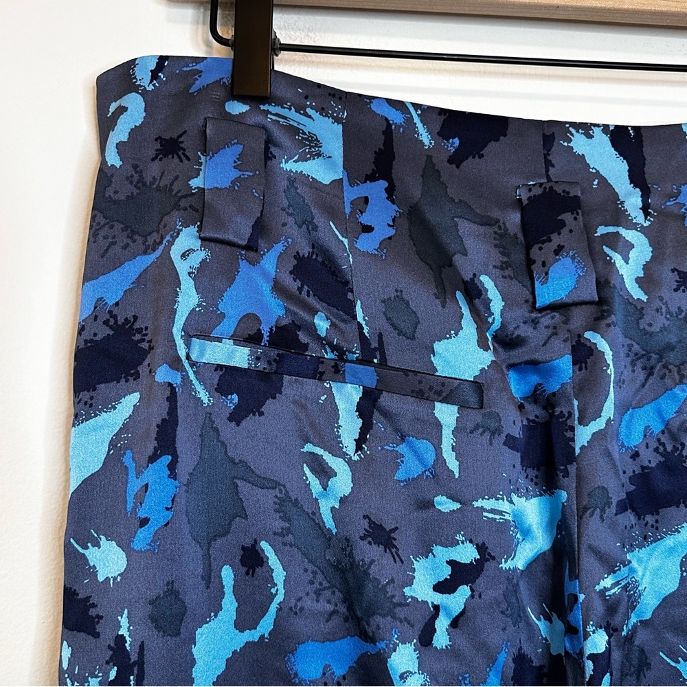 L'AGENCE Silk Madaline High Waist Blue Vintage Multi Pants Trousers Size 8 - Picture 8 of 15
